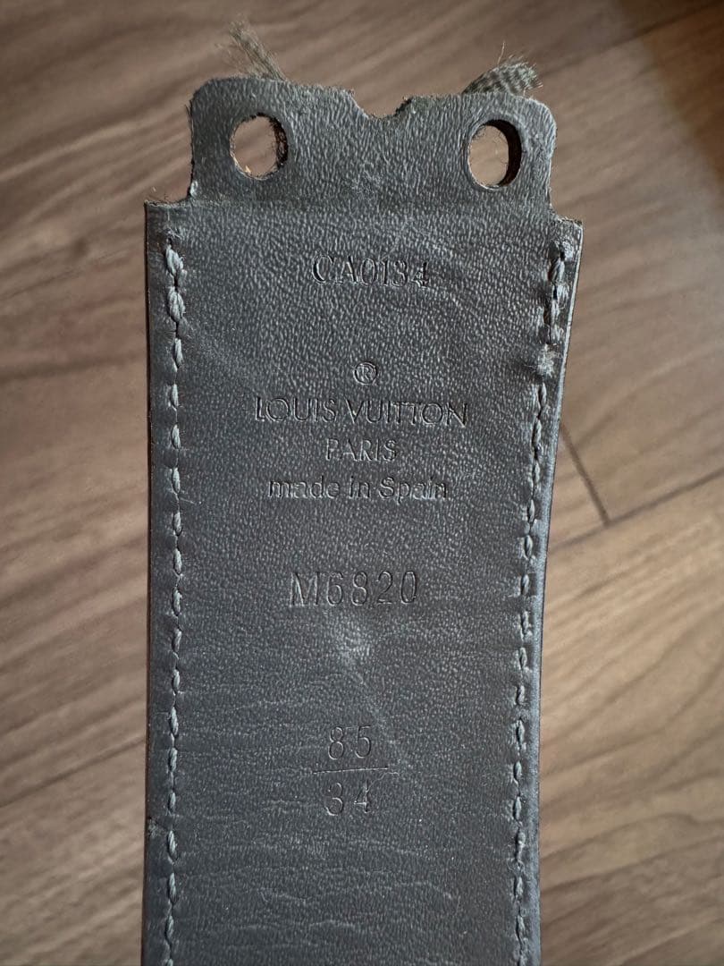 【ジャンク品】ルイヴィトン ベルト　サンチュール アヴァントゥール　黒　レザー