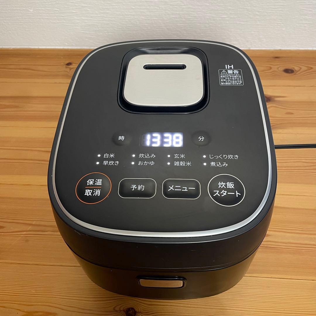 【使用回数1回】情熱価格 IH 炊飯器 5.5合炊き ブラック　起動確認済