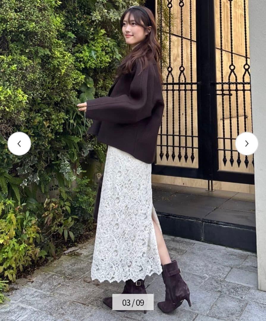 LOUNIE レースタイトスカート