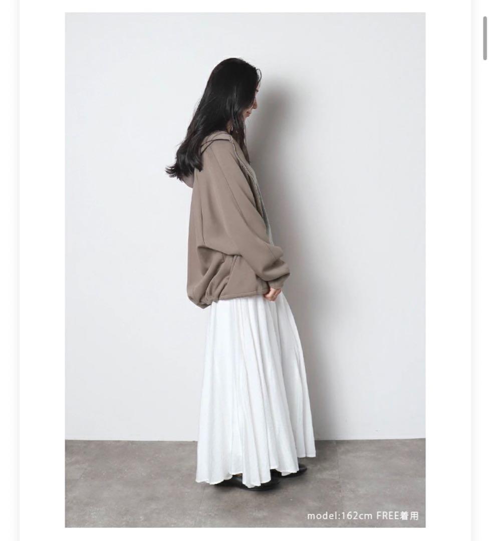 meri （ミーリー）マキシフレアスカート ホワイト フリーサイズ