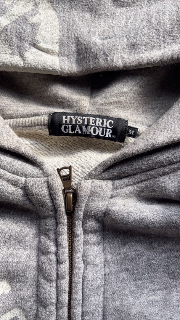 HYSTERIC GLAMOUR グレー M ジップアップパーカー