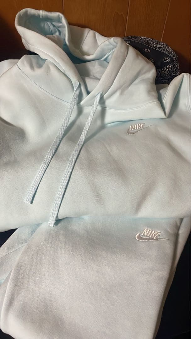 Nike ライトブルー フード付きパーカー 上下セットアップ