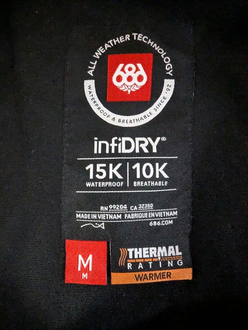 【美品】686 スノーボードウェア　ビブパンツ Mサイズ　22-23