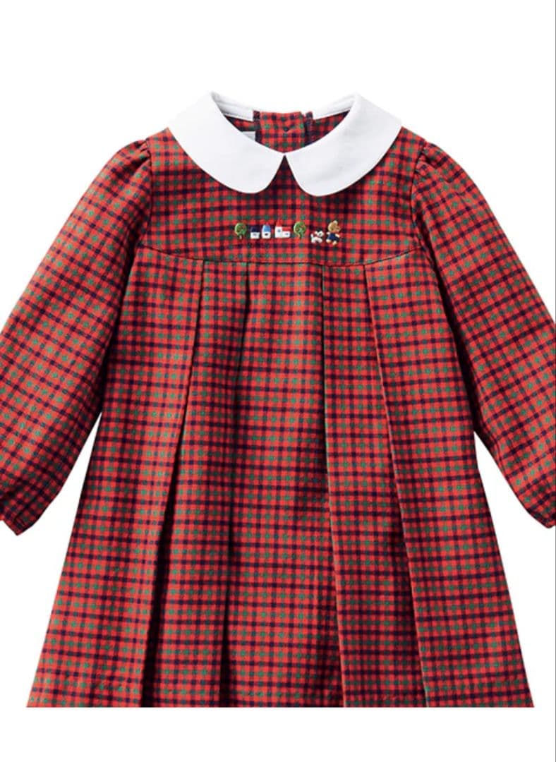 【現行品】familiar　チェック　カーディガン　80