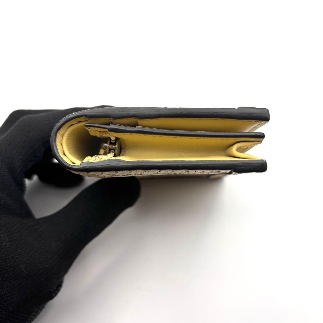 希少 グッチ ダイアナ パイソン マーモント GG バンブー 二つ折り財布 箱