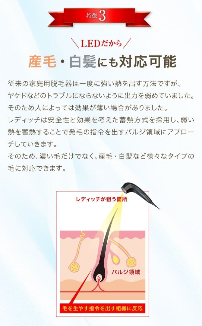 脱毛美顔器　脱毛器　LEDitch　レディッチ　美顔器