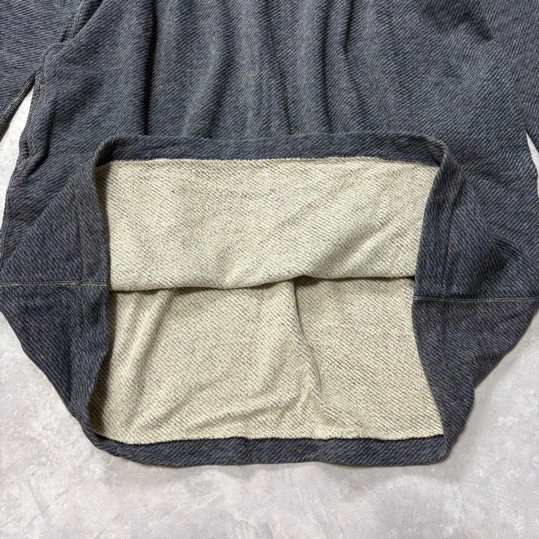 45R 45RPM 裏起毛 ヒッコリー ストライプ インディゴ ワンピース