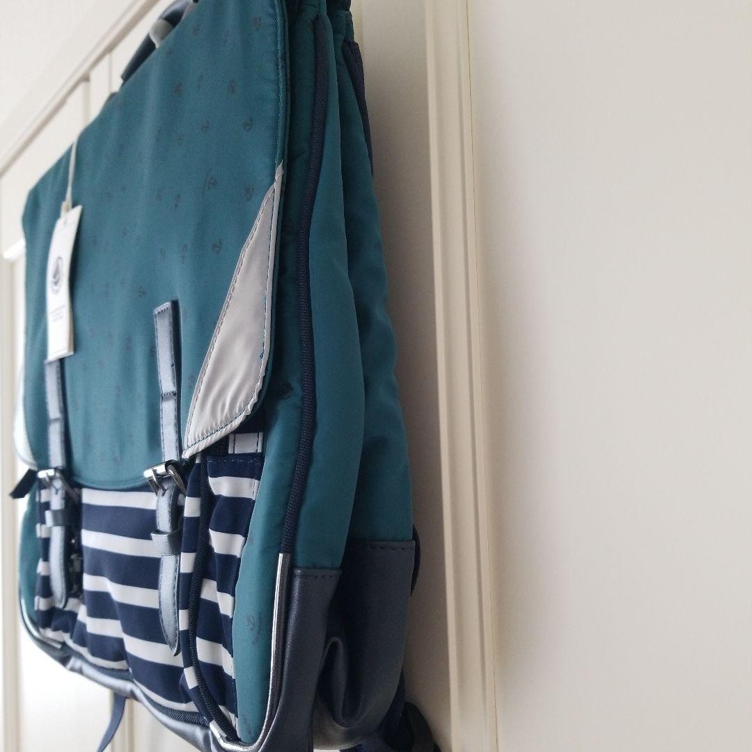 新品未使用 プチバトー リュック ランドセル グリーンとストライプ