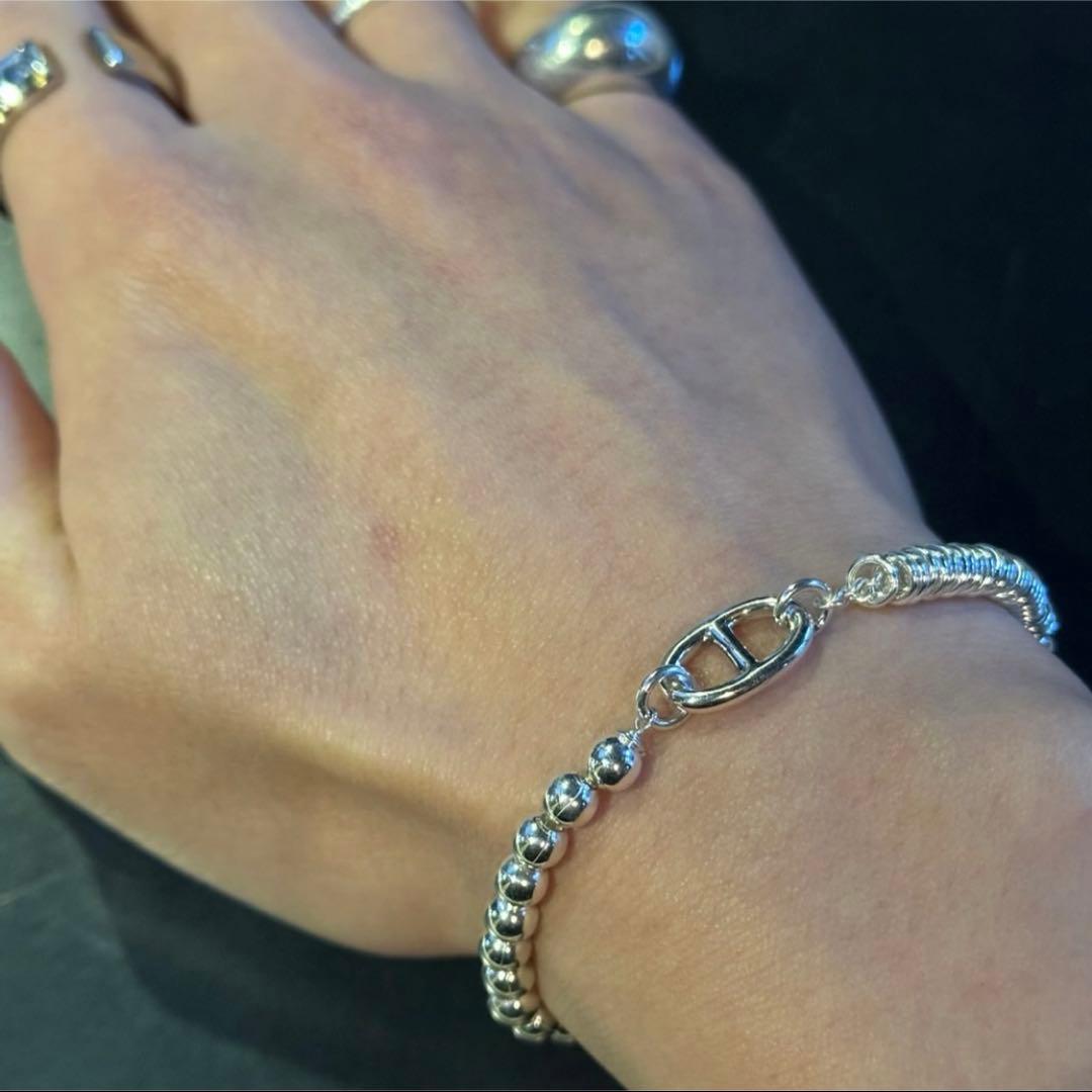 アクセサリー SILVER925 ANCHOR DOUBLE CHAIN BRACELET