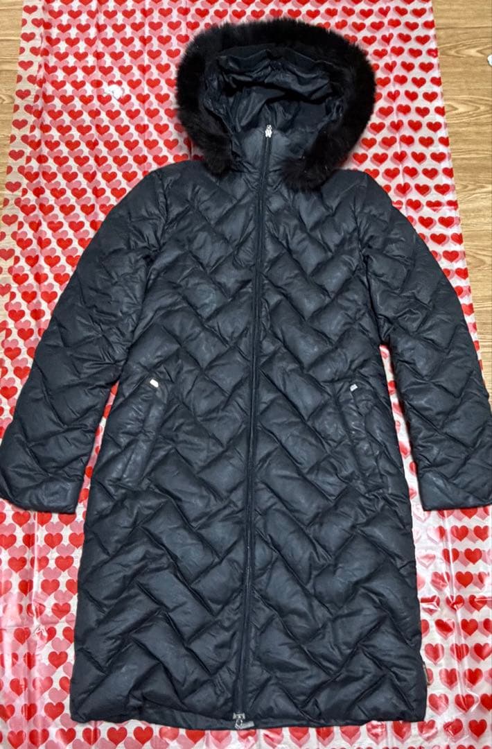 モンクレール ダウンコート メラニー キルティング リアルファー　黒　ブラック