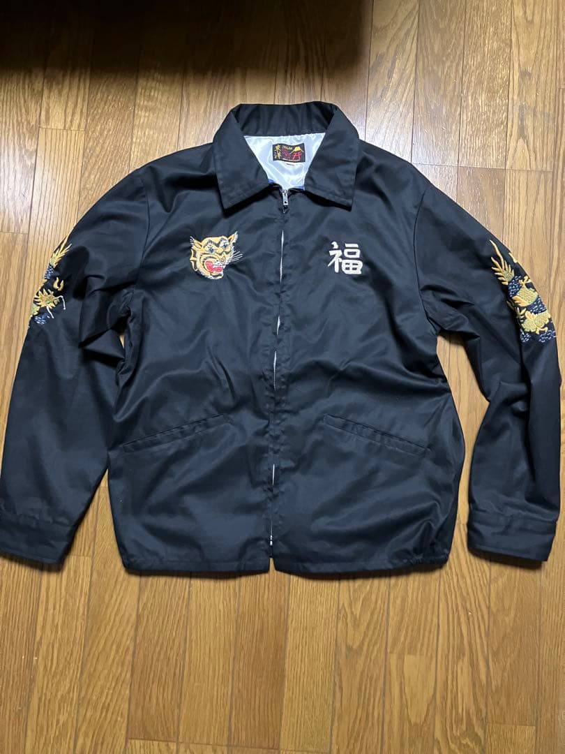 ベトジャン　黒地 ドラゴン刺繍