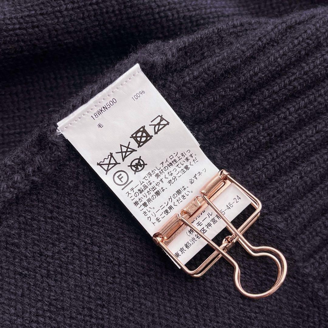 【ネイビー】CINOH オーバーサイズハイネックニット 38 チノ ウール100