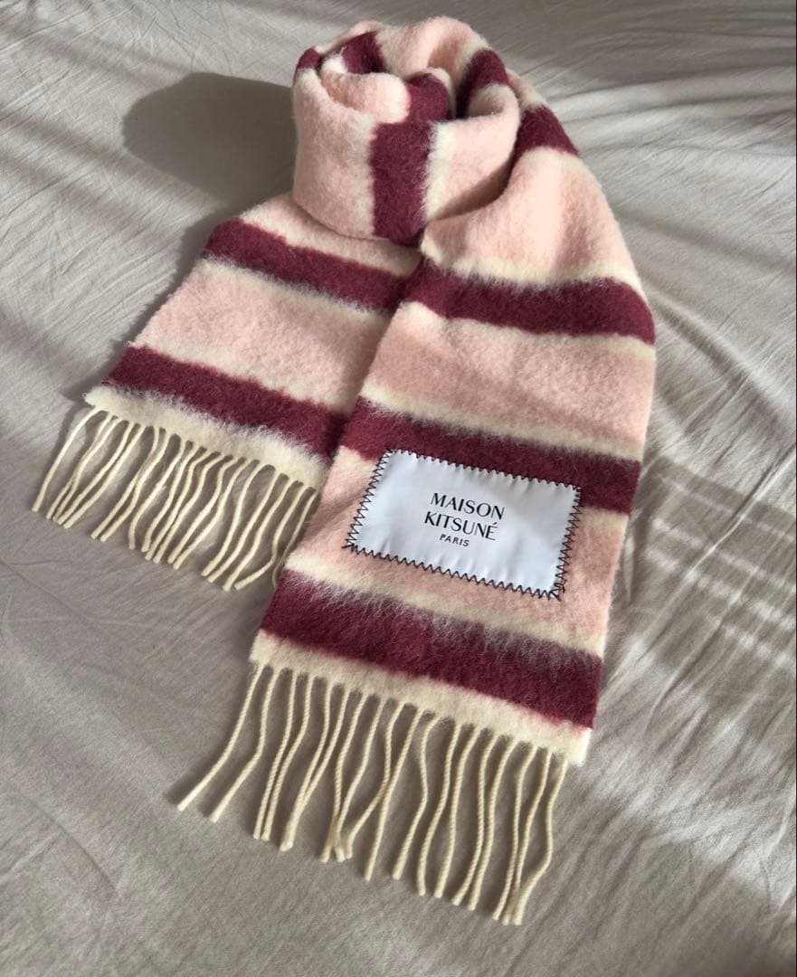 MAISON KITSUNÉ メゾンキツネ グラデーションマフラー ピンク正規品