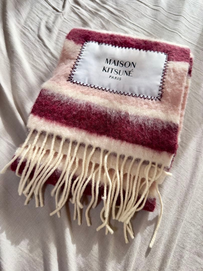 MAISON KITSUNÉ メゾンキツネ グラデーションマフラー ピンク正規品