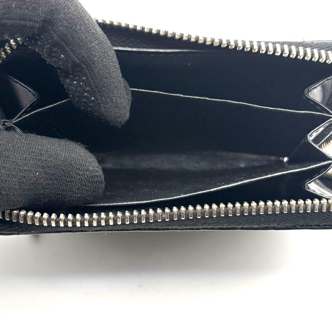 グッチ ケース ディアマンテ ラウンドファスナー レザー ブラック