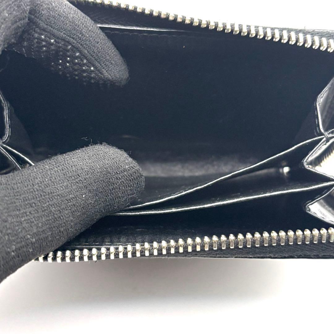 グッチ ケース ディアマンテ ラウンドファスナー レザー ブラック