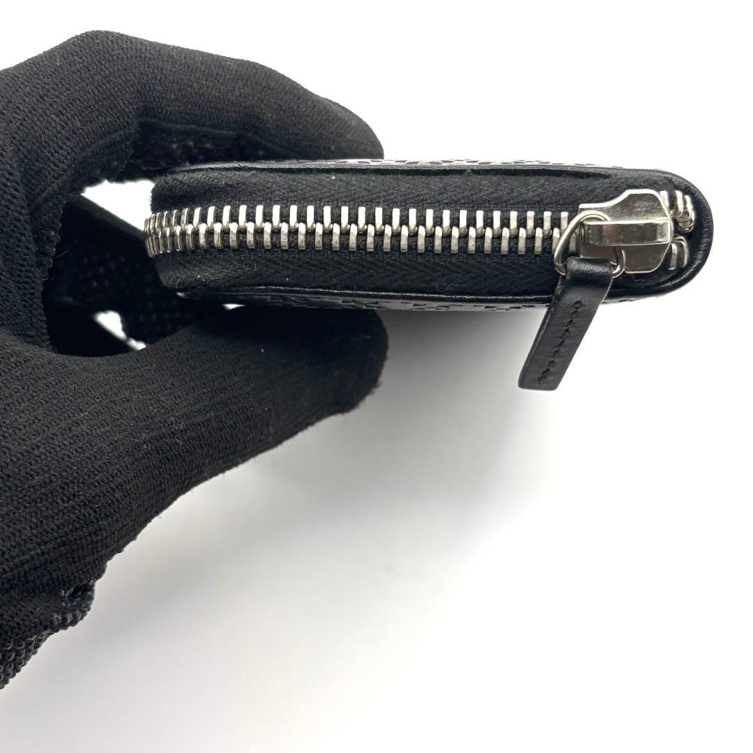 グッチ ケース ディアマンテ ラウンドファスナー レザー ブラック