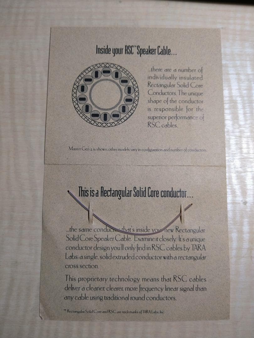 Tara Labs RSC 　Gen2　スピーカーケーブル