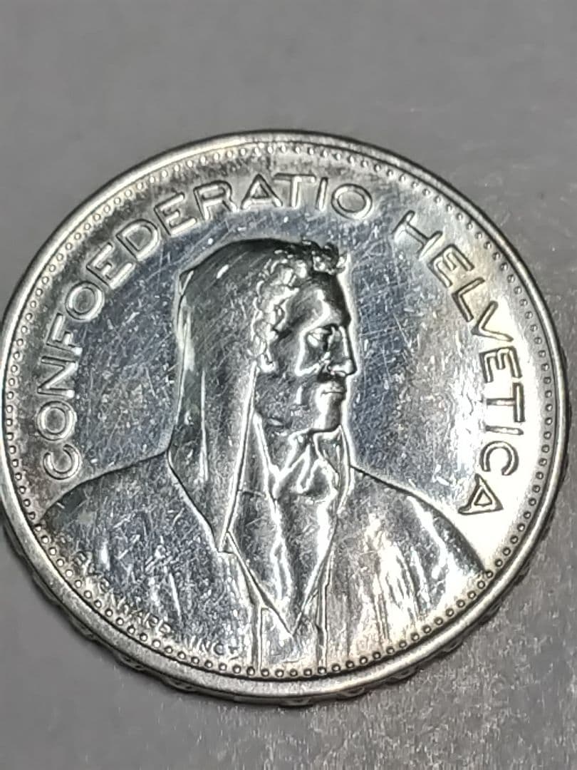 hab014 スイスフラン 5FR銀貨 1932年,1954年 ２枚セット