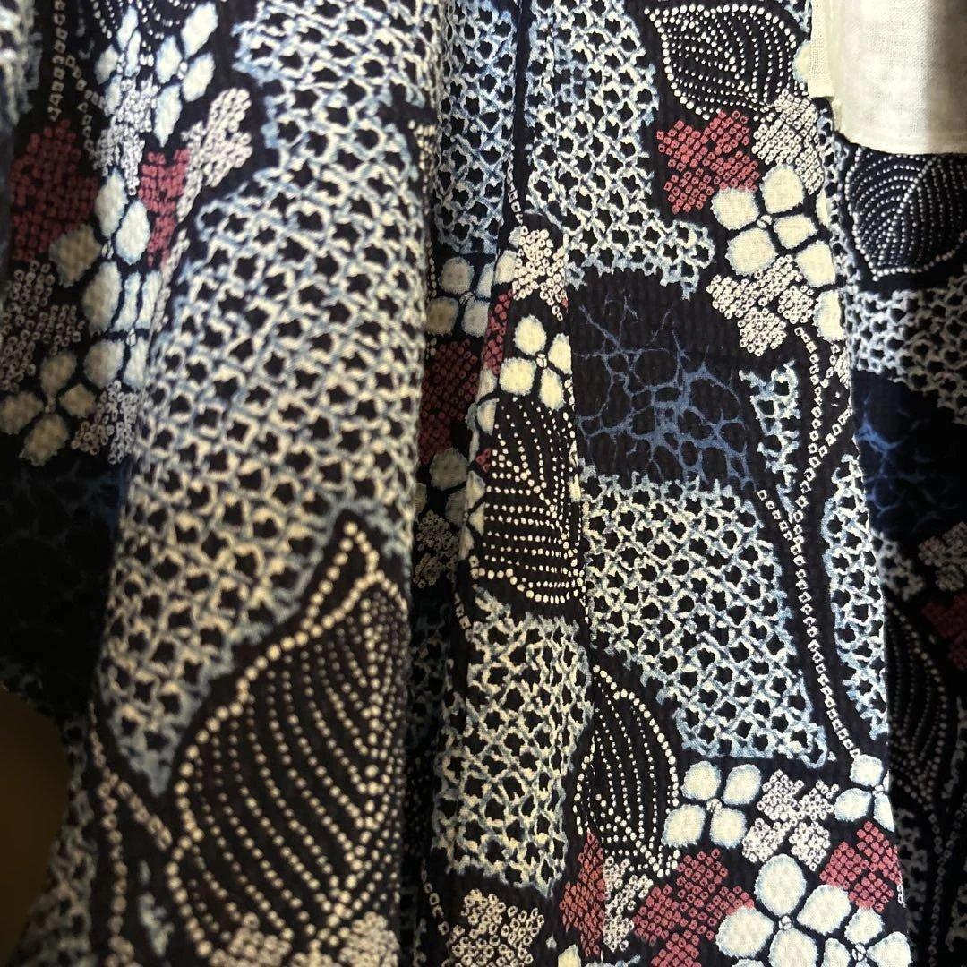 【未使用】手縫い　総絞り　紫陽花柄　浴衣