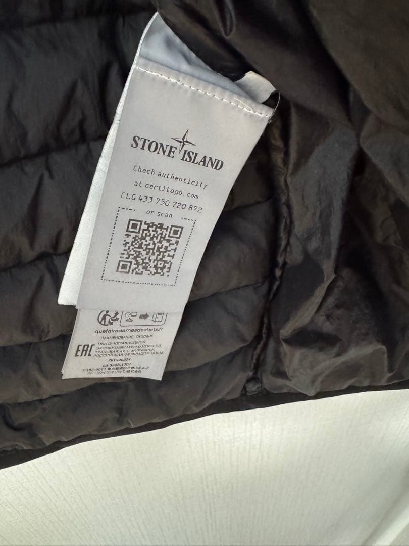 STONE  ブラック ライトダウンジャケット Ｍ