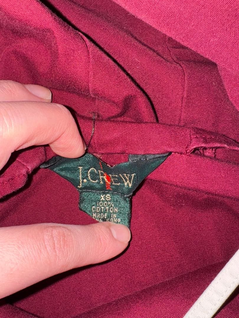 J.Crew バーガンディ フード付きジャケット XS