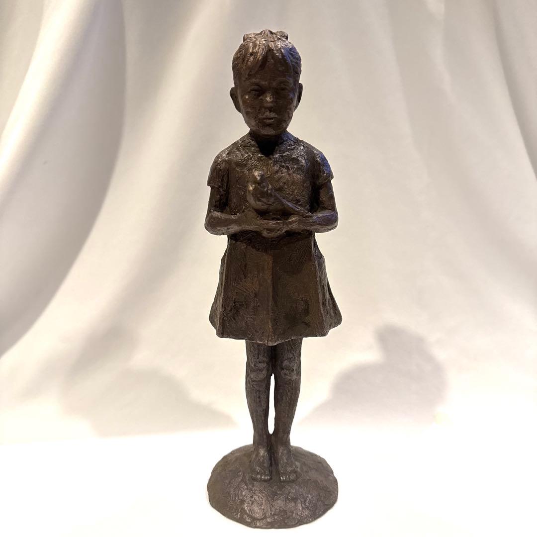 【 青銅像 】 ブロンズ少女像 みどりの風 長谷川 雅也(雅則) 作品