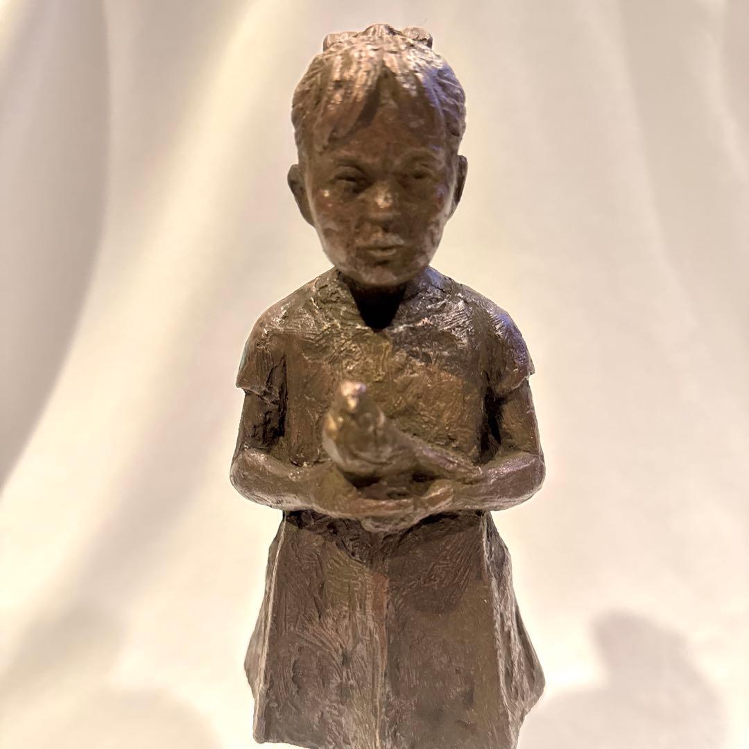 【 青銅像 】 ブロンズ少女像 みどりの風 長谷川 雅也(雅則) 作品