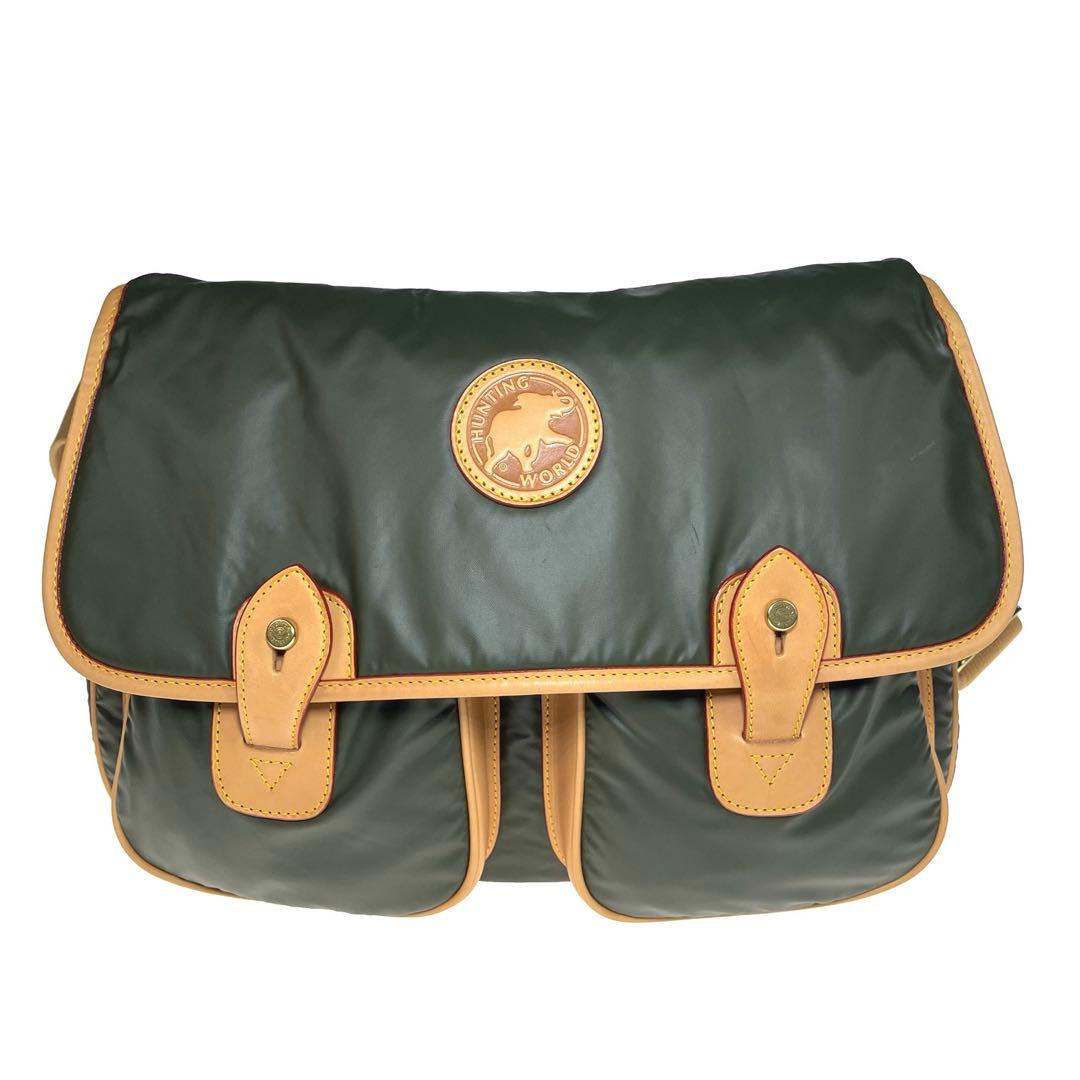 美品 HUNTING WORLD ショルダーバッグ バチュークロス a723