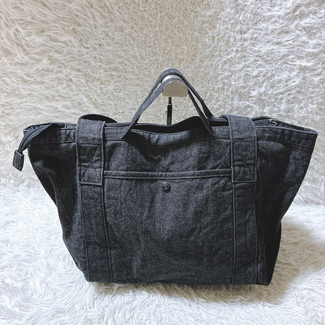 olive ⭐️ハンティングワールド　デニムトートバッグ　エンボスロゴ