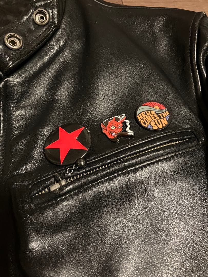 Harley-Davidson ブラックレザーシングルライダースジャケット S