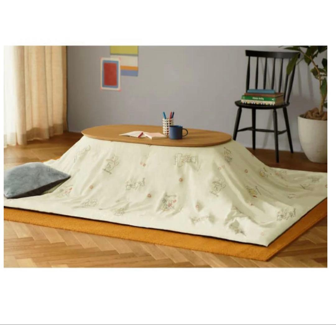 unico こたつ布団　白　ミャミー　猫柄