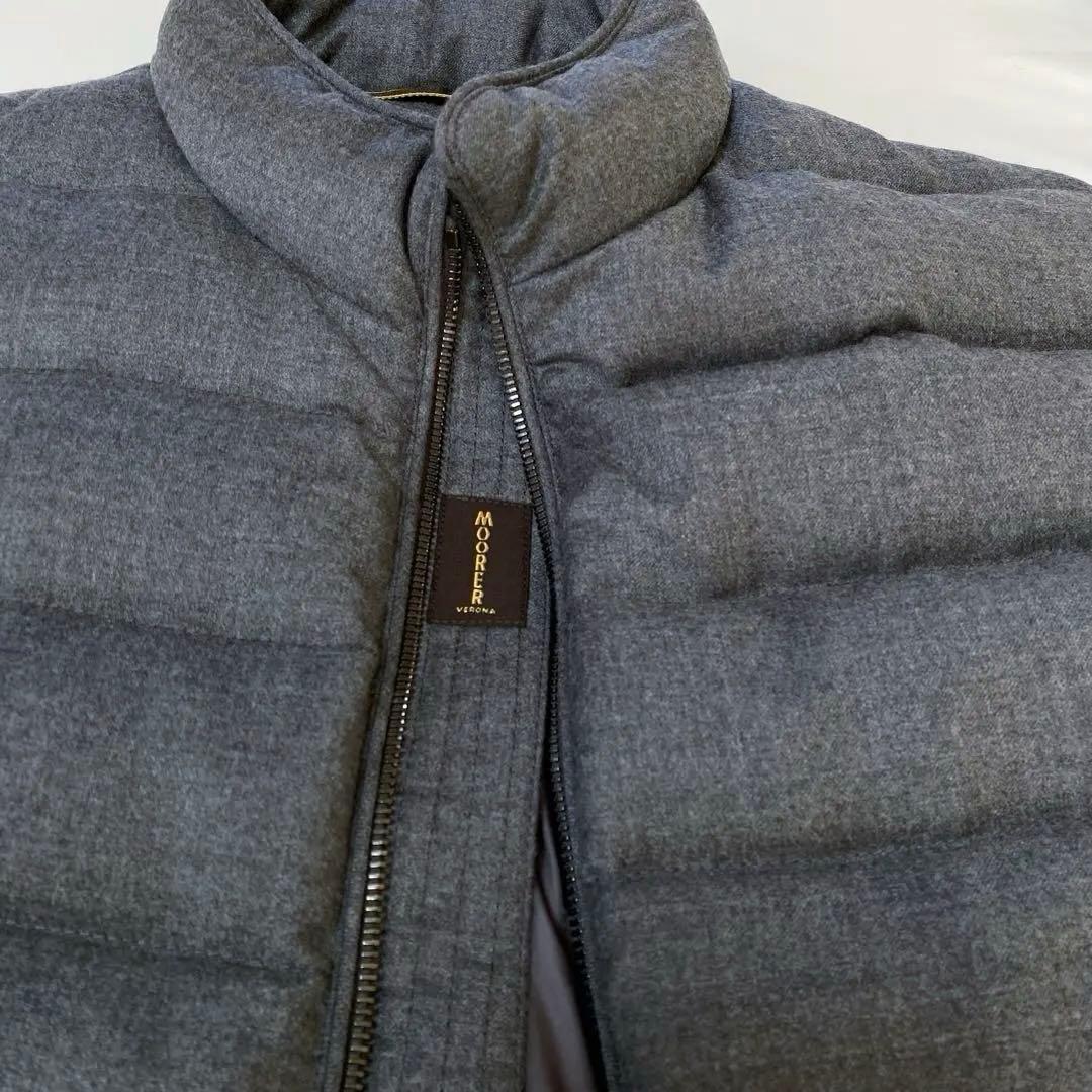 美品MooRER OLIVER-Lウールカシミアダウンベストグレー48 Ｌサイズ