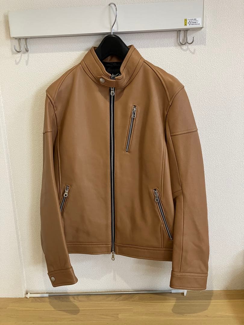 【美品】RATTLE TRAP ブラウン キャメル シングルライダースジャケット