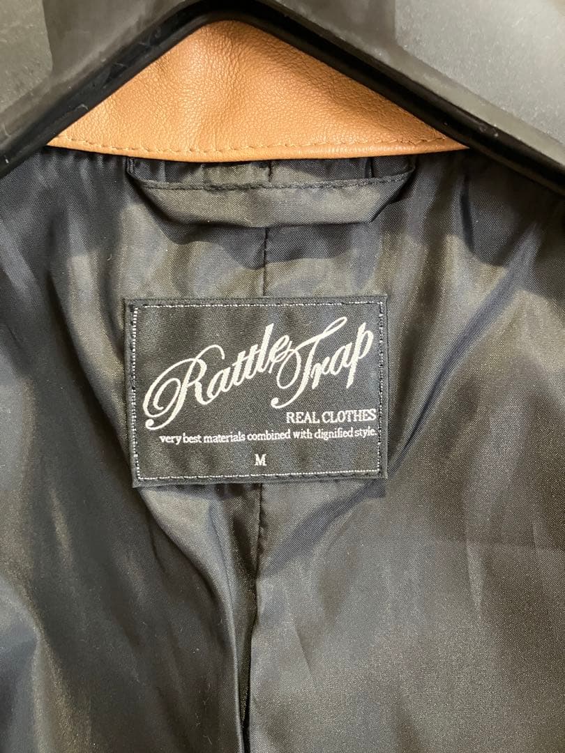 【美品】RATTLE TRAP ブラウン キャメル シングルライダースジャケット