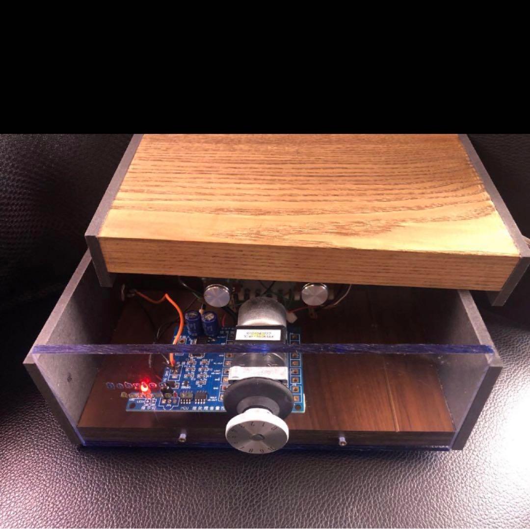 【自作passive attenuator】remote 付き 銘木天板組込⑤