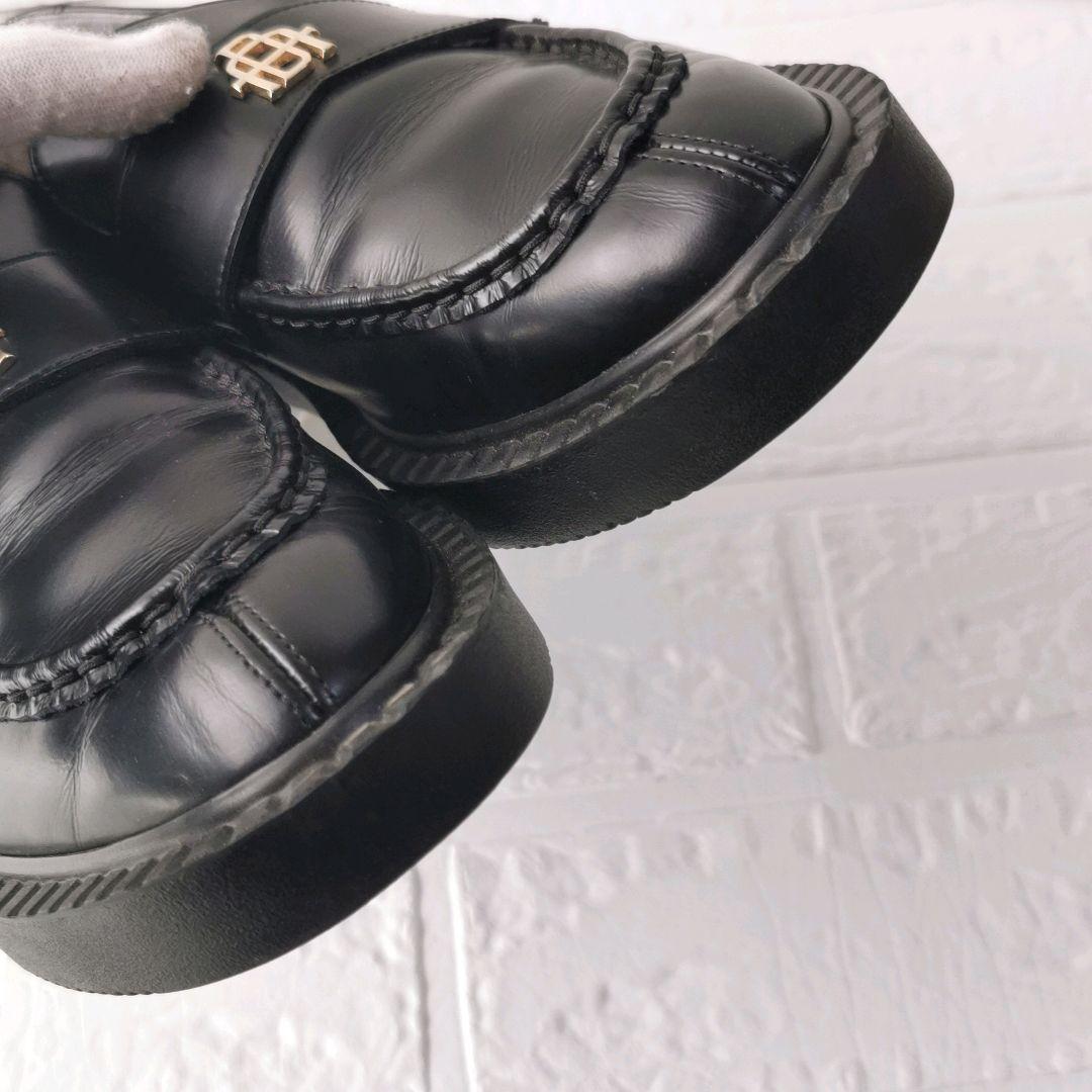 現行【美品✨】ダイアナ ローファー 厚底 ロゴ金具 レザー 24.5 黒