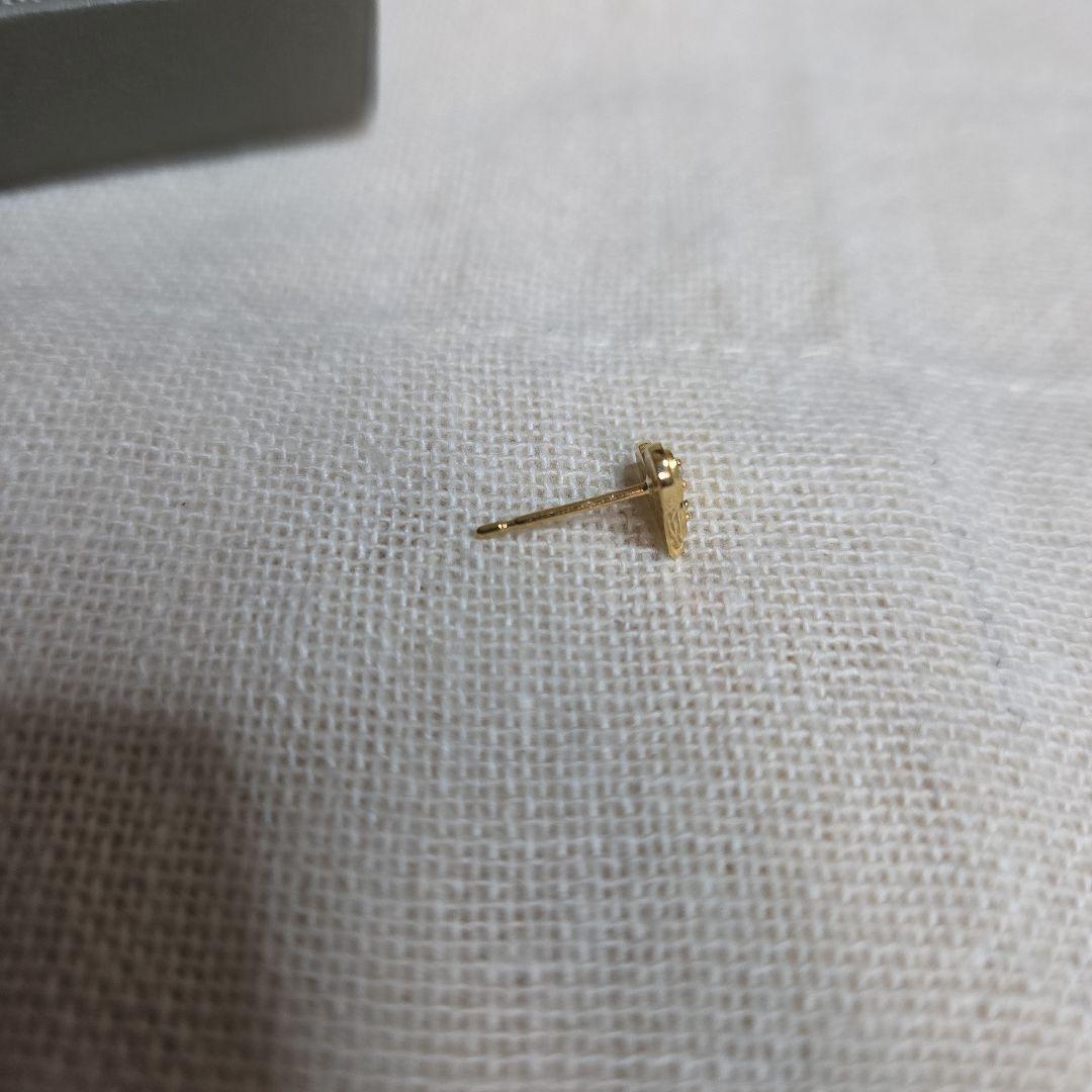 AHKAH K18YG ハート ダイヤ ピアス