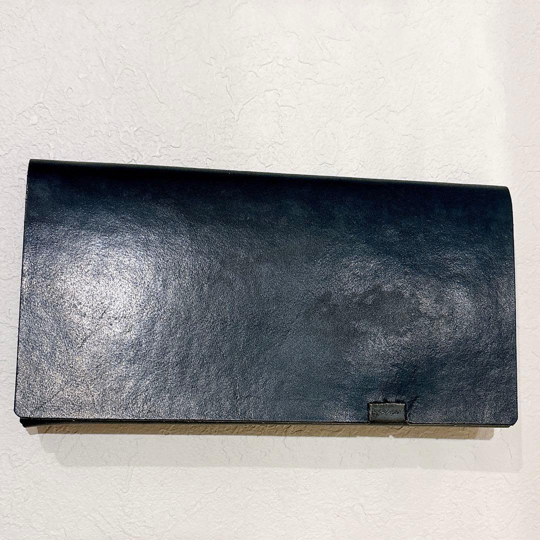 所作　ロングウォレット　長財布　ネイビー×フローラル