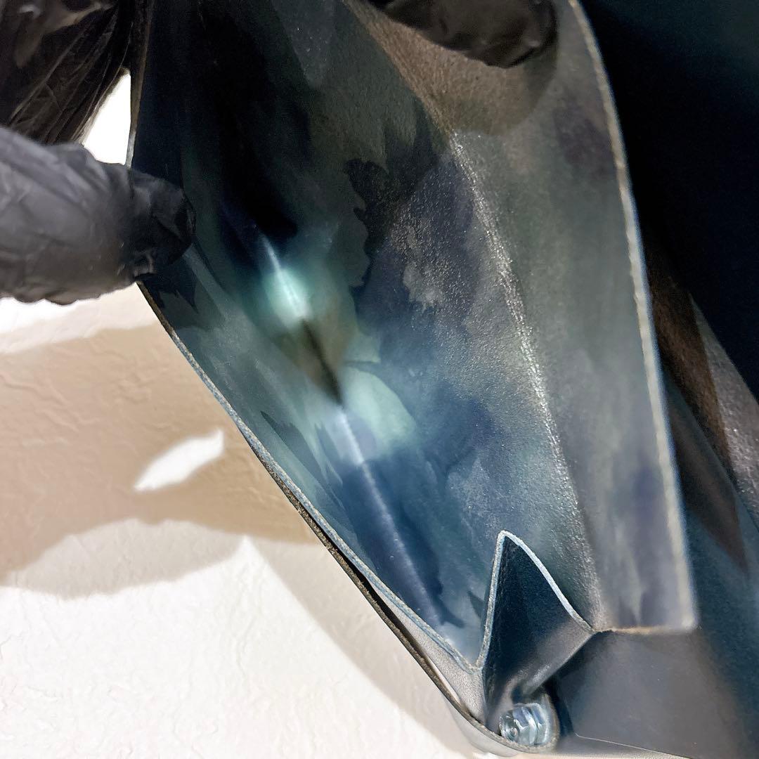 所作　ロングウォレット　長財布　ネイビー×フローラル