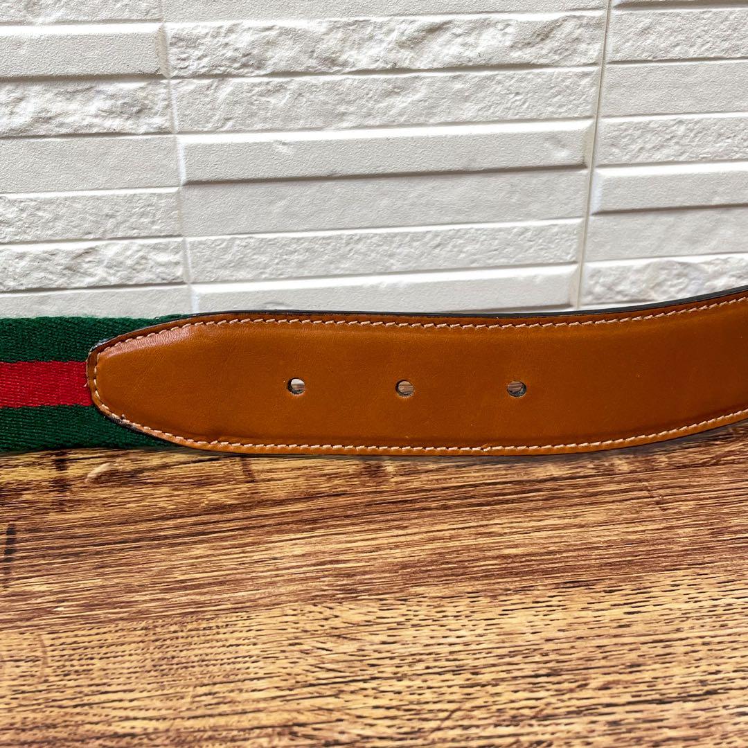 グッチ シェリー GG ゴールド バックル ベルト レザー ブラウン オールド.