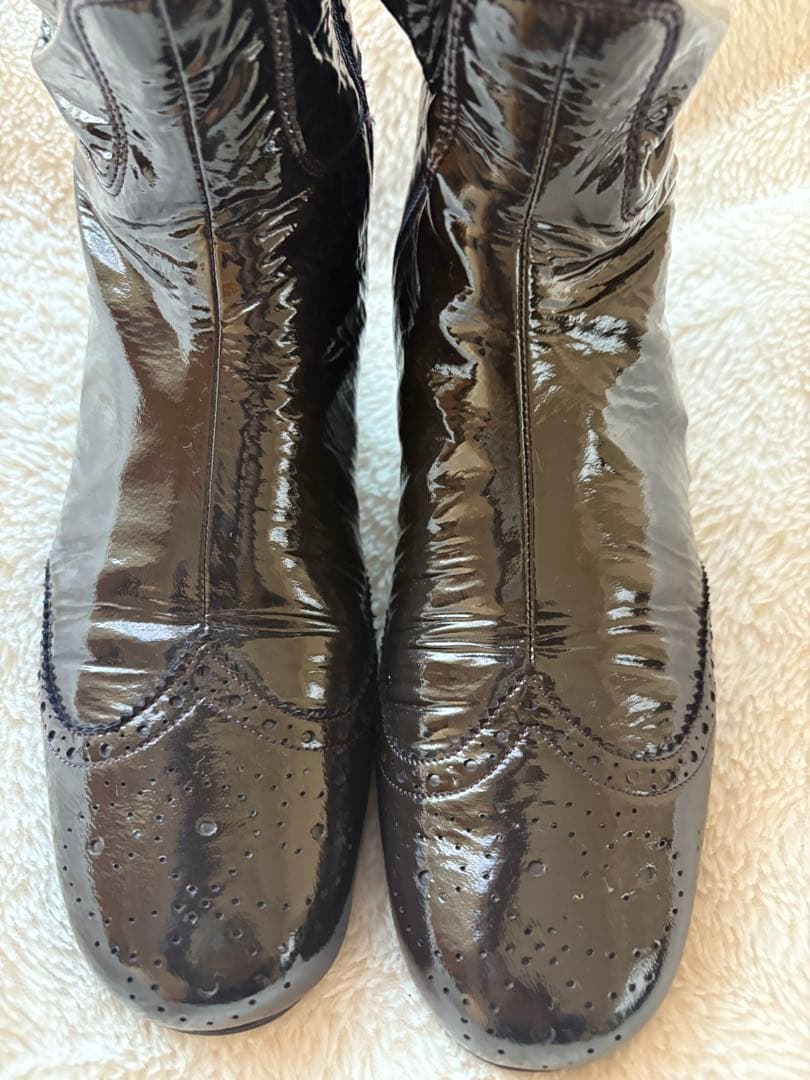 靴 00s miu miu archive patent long boots