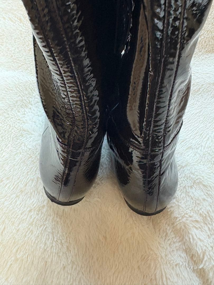 靴 00s miu miu archive patent long boots