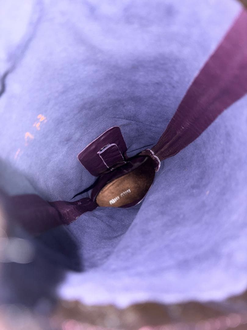 靴 00s miu miu archive patent long boots