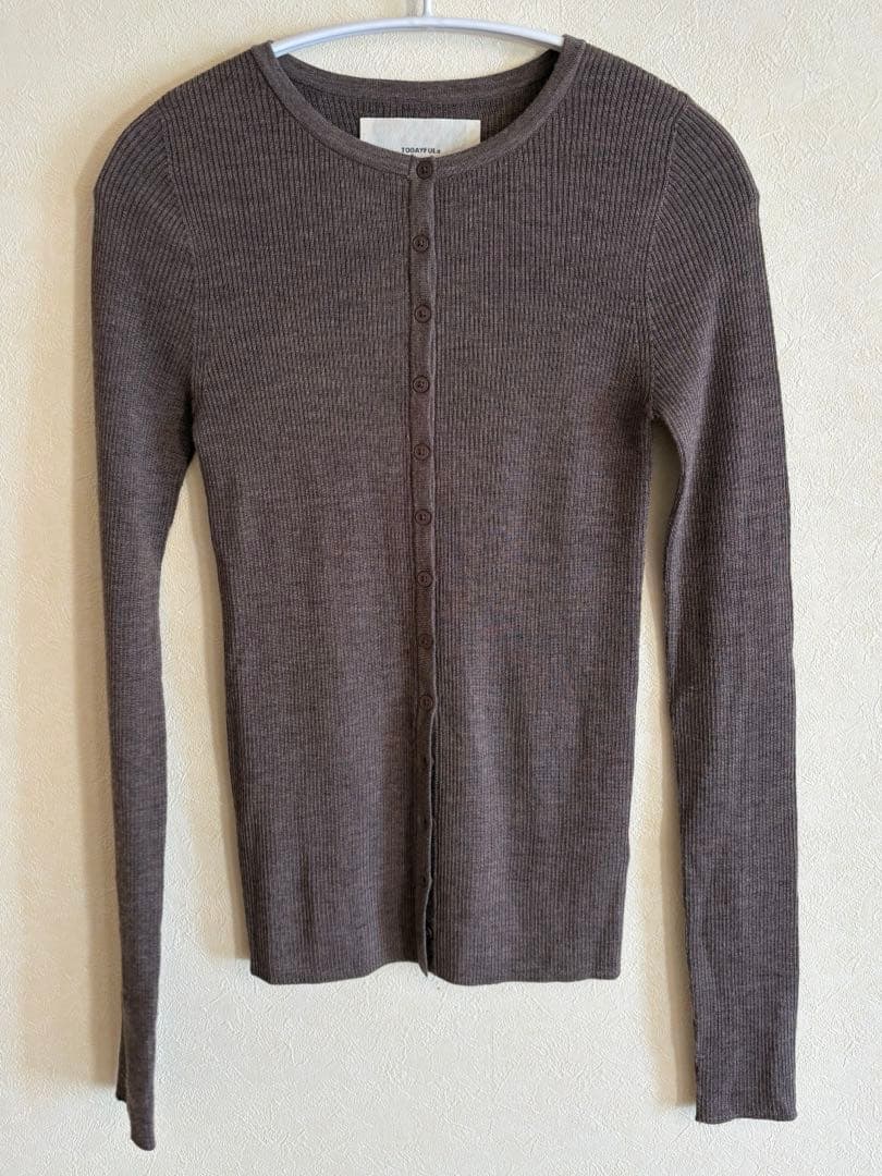 【TODAYFUL】silkwool knit cardiganモカ