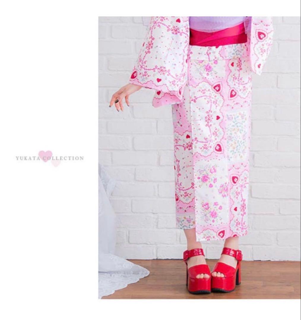 夢展望 DearMyLoveフラワーハンカチーフ柄 浴衣、帯セット