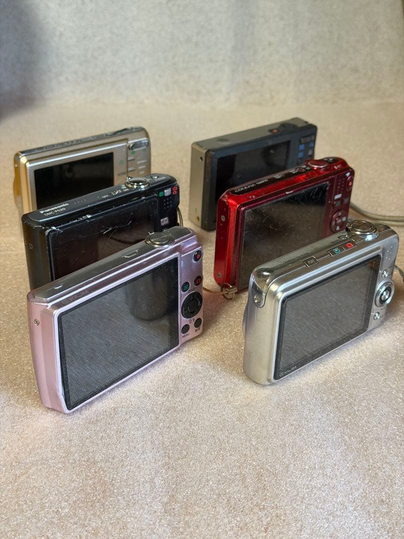 オールドコンデジ デジタルカメラ まとめ売り6台ジャンクSDカードバッテリー付き