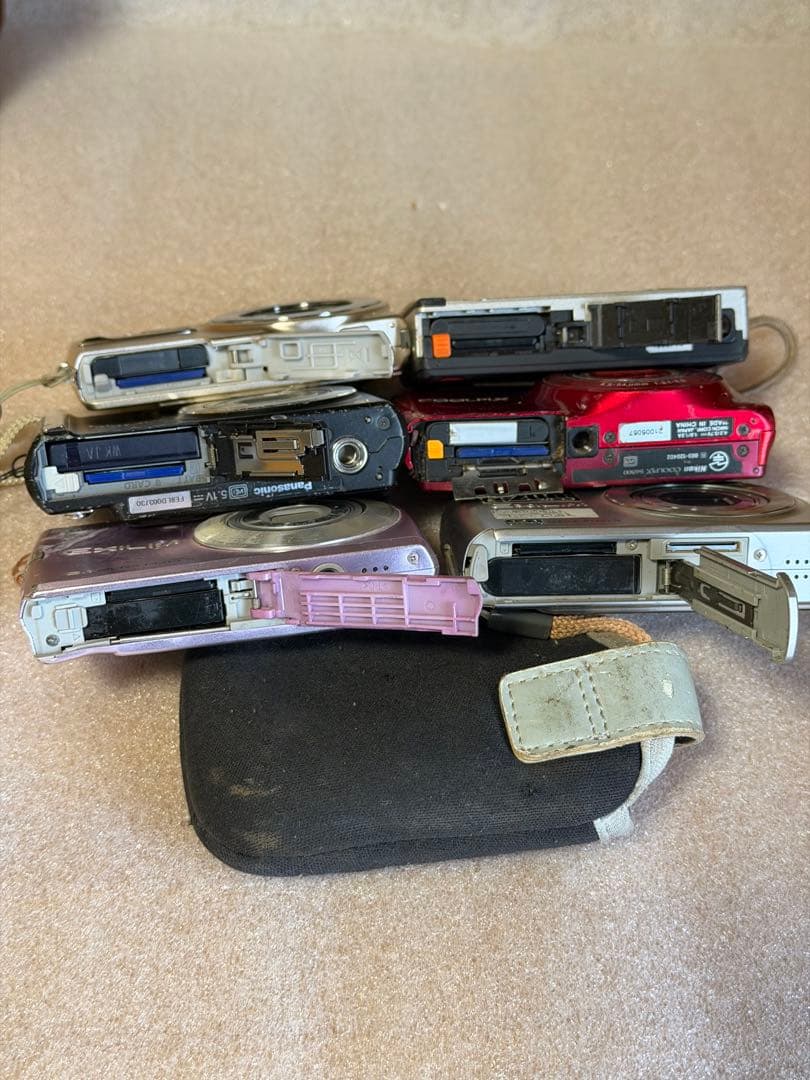 オールドコンデジ デジタルカメラ まとめ売り6台ジャンクSDカードバッテリー付き