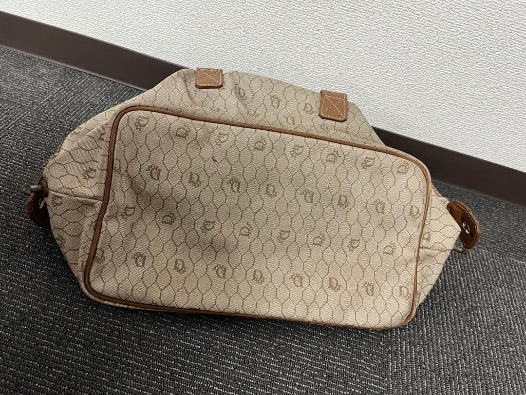 Dior ベージュ ハニカム柄 ボストンバッグ