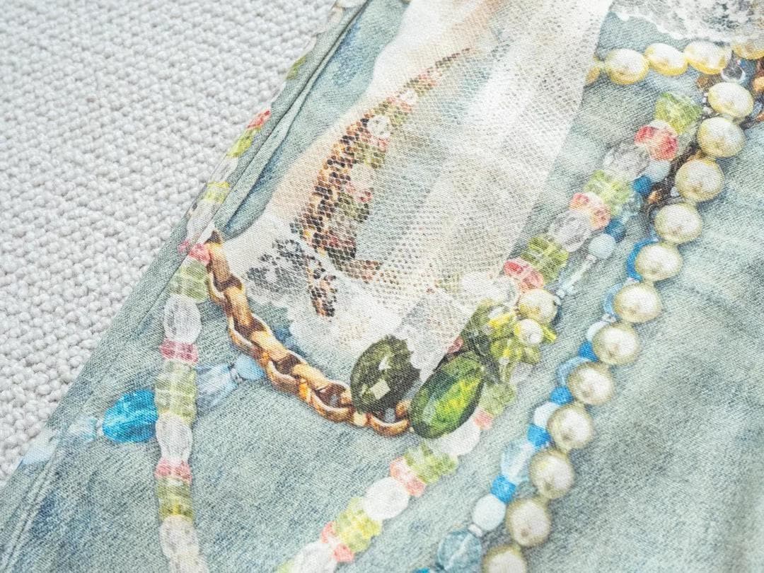 ✨Acne Studios 1981ビーズ装飾のビンテージデニムパンツ